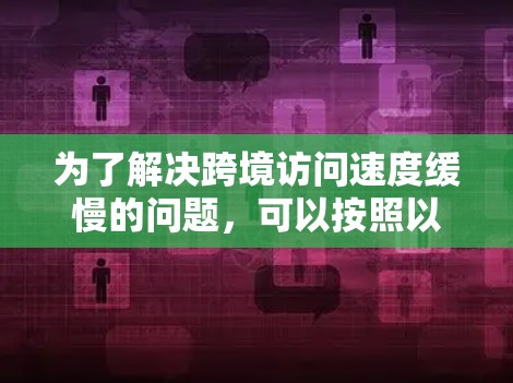 为了解决跨境访问速度缓慢的问题，可以按照以下步骤进行分析和优化
