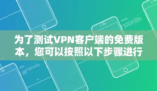 为了测试VPN客户端的免费版本，您可以按照以下步骤进行