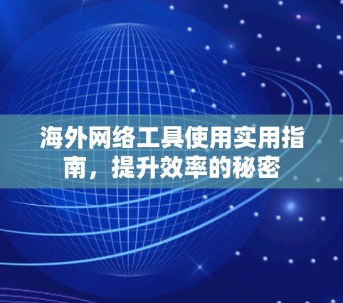 海外网络工具使用实用指南，提升效率的秘密